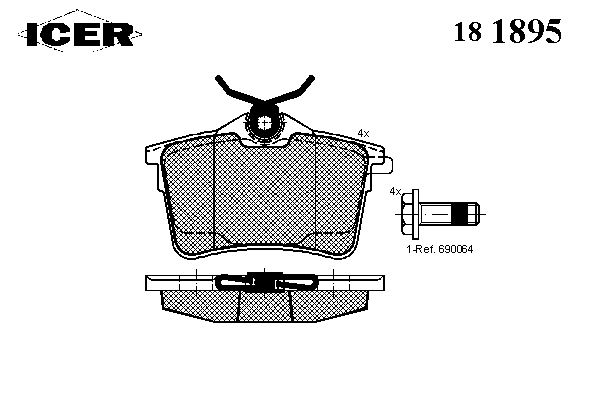 Колодки гальмівні (задні) Citroen C4/Berlingo 04-/Peugeot 308 00-14/Partner 08-