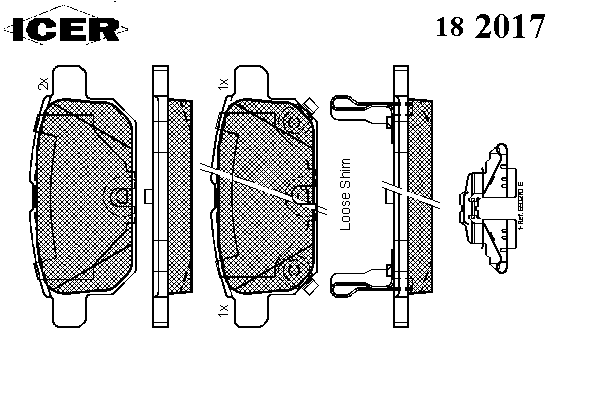 Колодки гальмівні (задні) Suzuki Vitara III 15-/SX4 S-cross 13-/Swift IV 10-/Baleno 16-