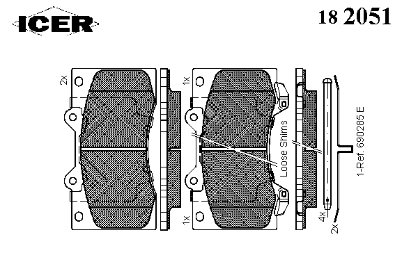 Комплект тормозных колодок, дисковый тормоз