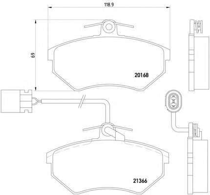 Комплект тормозных колодок, дисковый тормоз