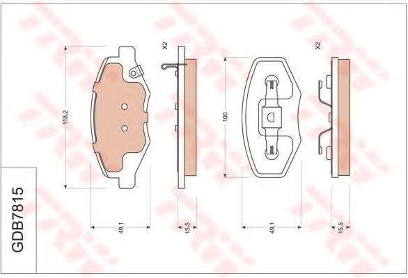 Комплект тормозных колодок, дисковый тормоз