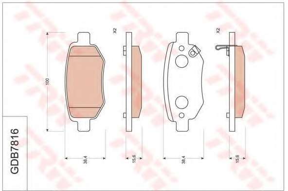 Комплект тормозных колодок, дисковый тормоз