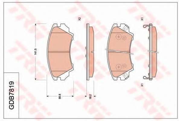 Комплект тормозных колодок, дисковый тормоз