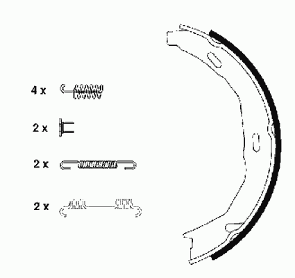 Комплект тормозных колодок, стояночная тормозная система