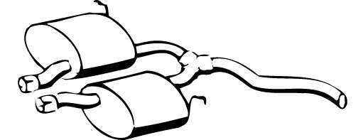 Средний глушитель выхлопных газов