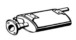 Средний глушитель выхлопных газов