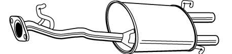 Средний глушитель выхлопных газов