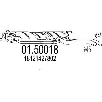 Средний глушитель выхлопных газов