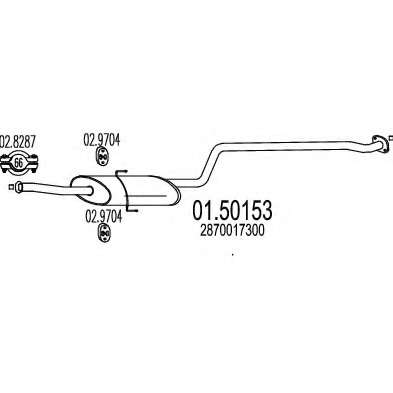 Средний глушитель выхлопных газов