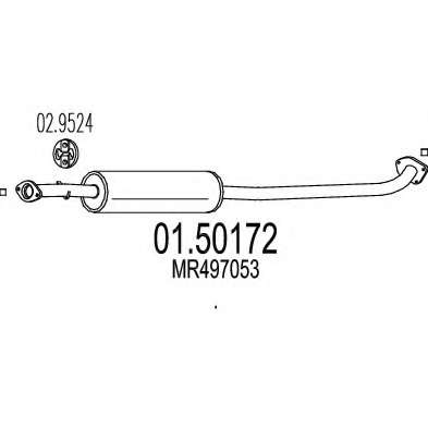 Средний глушитель выхлопных газов