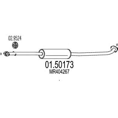 Средний глушитель выхлопных газов