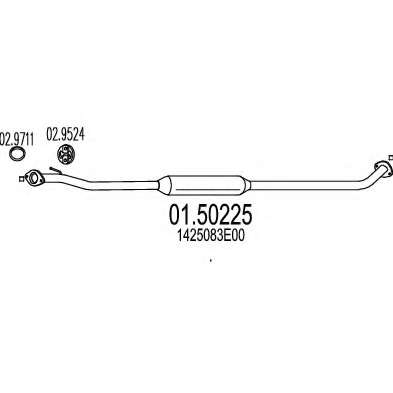 Средний глушитель выхлопных газов