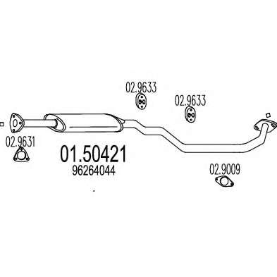 Средний глушитель выхлопных газов