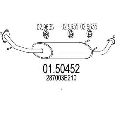 Средний глушитель выхлопных газов