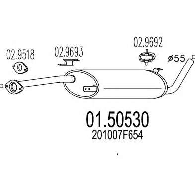 Средний глушитель выхлопных газов