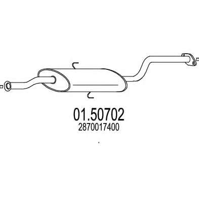 Средний глушитель выхлопных газов