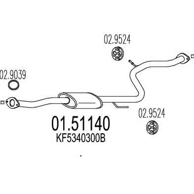Средний глушитель выхлопных газов