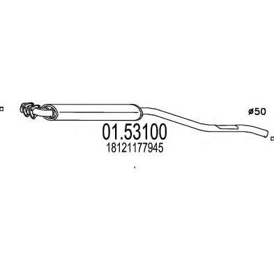 Средний глушитель выхлопных газов