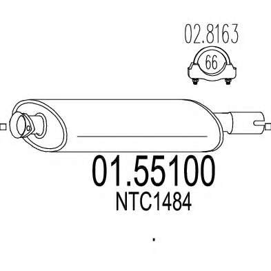Средний глушитель выхлопных газов