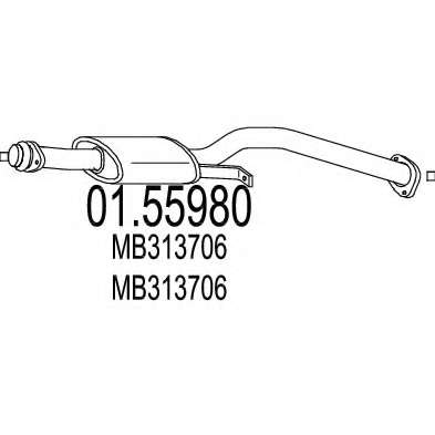 Средний глушитель выхлопных газов