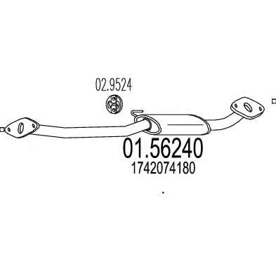 Средний глушитель выхлопных газов