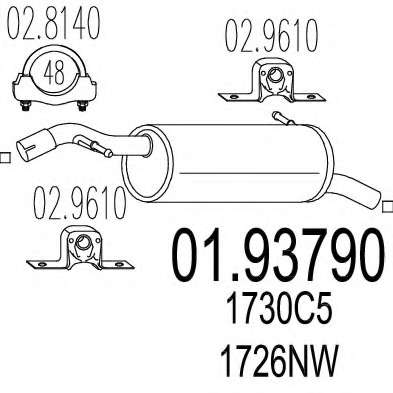 Глушитель выхлопных газов конечный