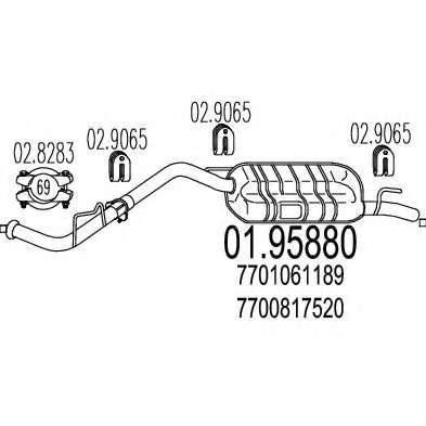 Глушитель выхлопных газов конечный