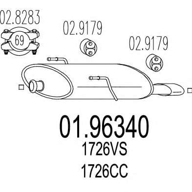 Глушитель выхлопных газов конечный