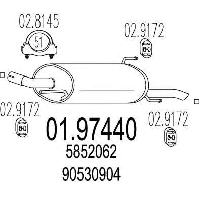 Глушитель выхлопных газов конечный