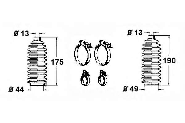 Комплект пылника, рулевое управление