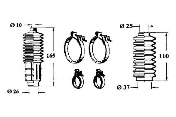 Комплект пылника, рулевое управление