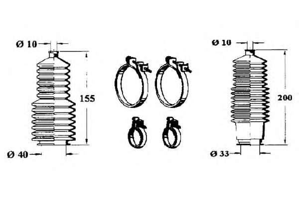 Комплект пылника, рулевое управление