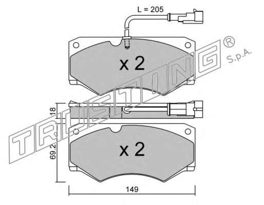 Комплект тормозных колодок, дисковый тормоз