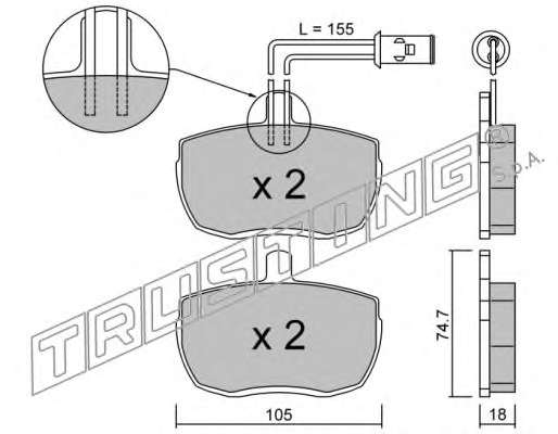 Комплект тормозных колодок, дисковый тормоз