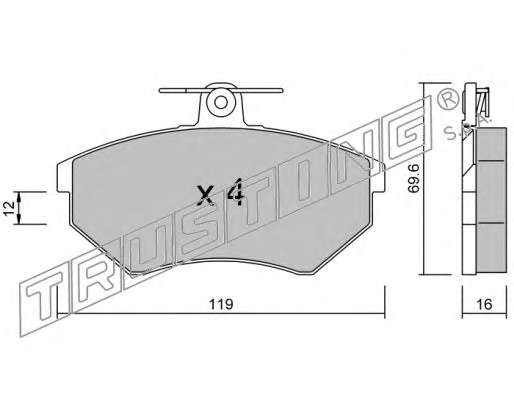 Комплект тормозных колодок, дисковый тормоз