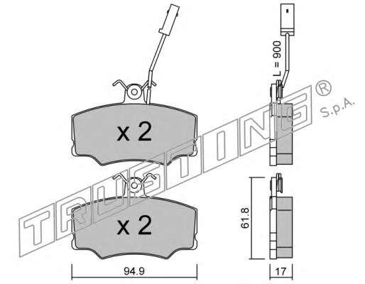 Комплект тормозных колодок, дисковый тормоз