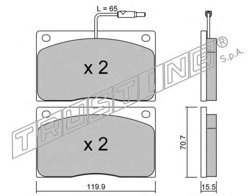 Комплект тормозных колодок, дисковый тормоз