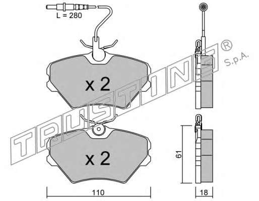 Комплект тормозных колодок, дисковый тормоз