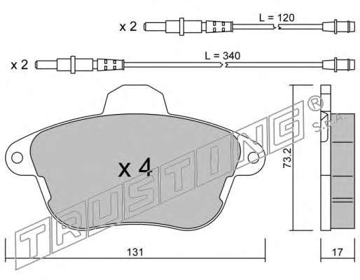 Комплект тормозных колодок, дисковый тормоз