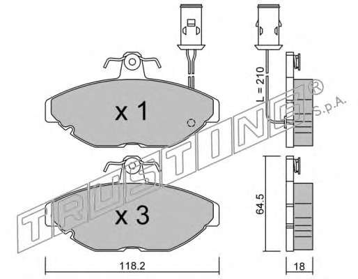Комплект тормозных колодок, дисковый тормоз