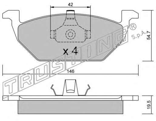 Комплект тормозных колодок, дисковый тормоз