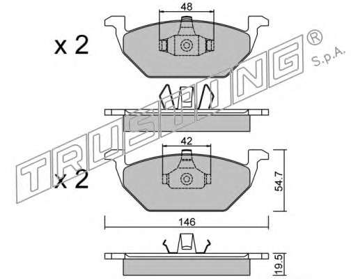 Комплект тормозных колодок, дисковый тормоз