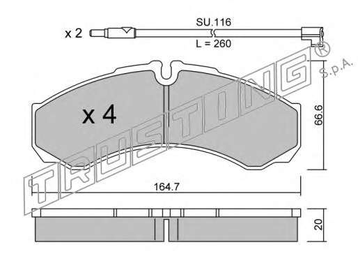 Комплект тормозных колодок, дисковый тормоз