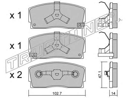 Комплект тормозных колодок, дисковый тормоз