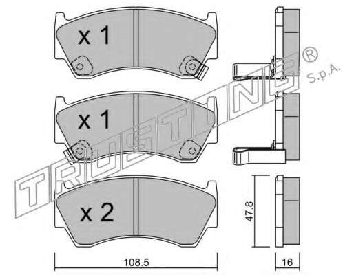 Комплект тормозных колодок, дисковый тормоз