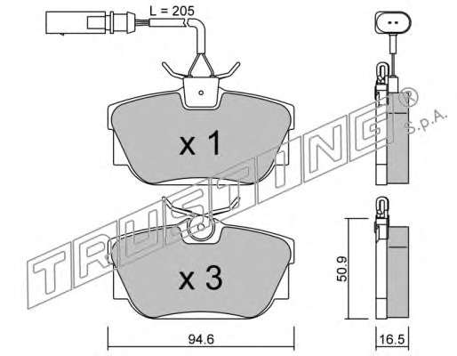 Комплект тормозных колодок, дисковый тормоз