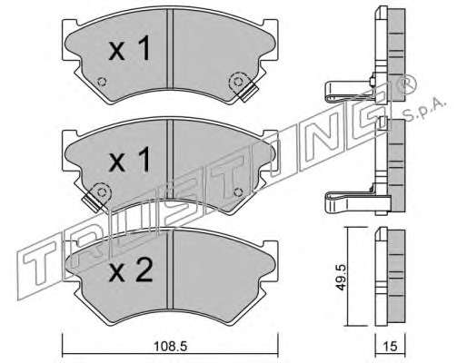 Комплект тормозных колодок, дисковый тормоз