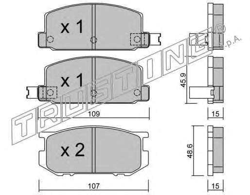 Комплект тормозных колодок, дисковый тормоз