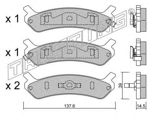 Комплект тормозных колодок, дисковый тормоз