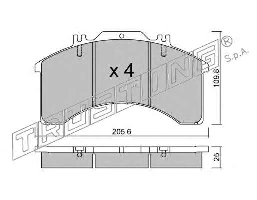 Комплект тормозных колодок, дисковый тормоз